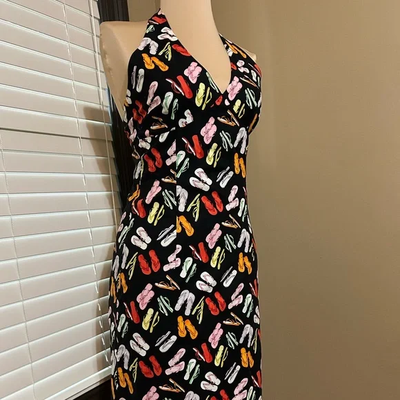 Janique Vintage Halter flip flop Print Dress - Multicolor - Picture 1 of 6